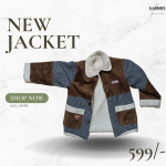 Women's Brown Half Sleevs Woolen Jacket