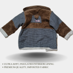 Women's Brown Half Sleevs Woolen Jacket